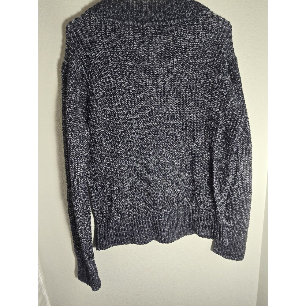 Tommy Hilfiger Navy White Marled Knit V-Neck Sweater Women’s Large - Picture 3 of 14